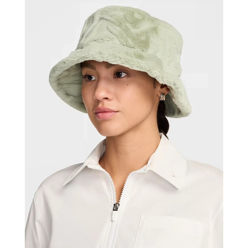 Nike Apex Bucket Hat Faux Fur Logo HF7194-370 Women's Adult Unisex Medium